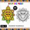 Discover Playful Serenity Mandala Monkey Coloring VOL 3