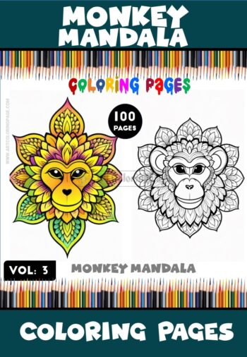 Discover Playful Serenity Mandala Monkey Coloring VOL 3