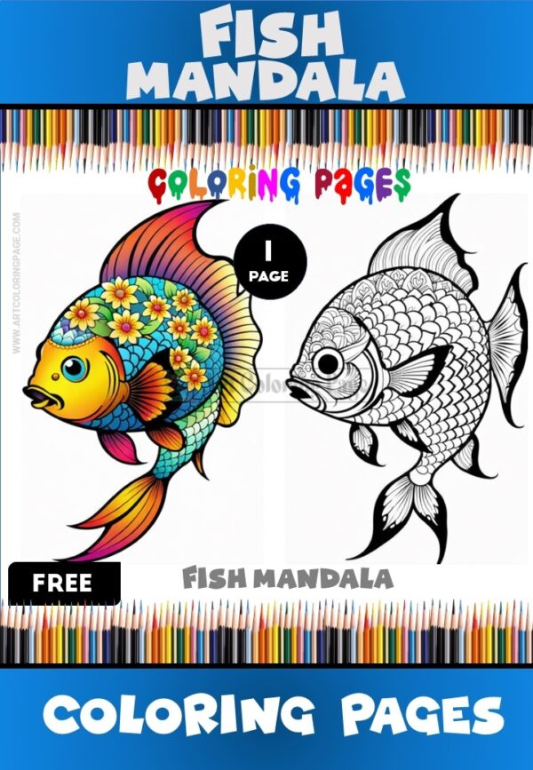 Discover Serenity Free Mandala Coloring Fish - Instant Download