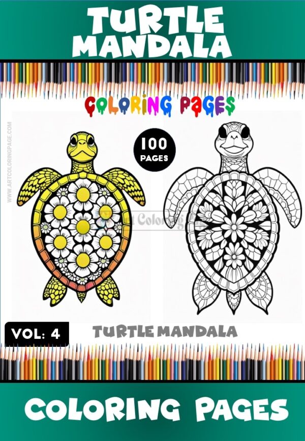 Discover Serenity: Mandala Coloring Turtle VOL 4