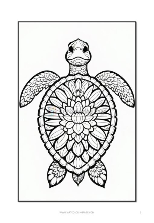 Discover Serenity Mandala Coloring Turtle VOL 4