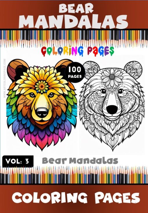 Discover Serenity Mandalas Coloring Bear VOL 3