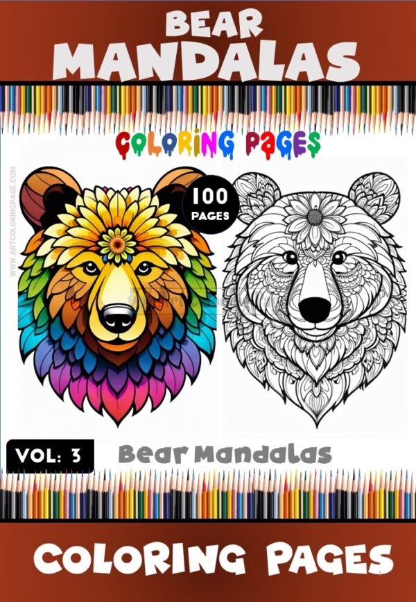 Discover Serenity Mandalas Coloring Bear VOL 3