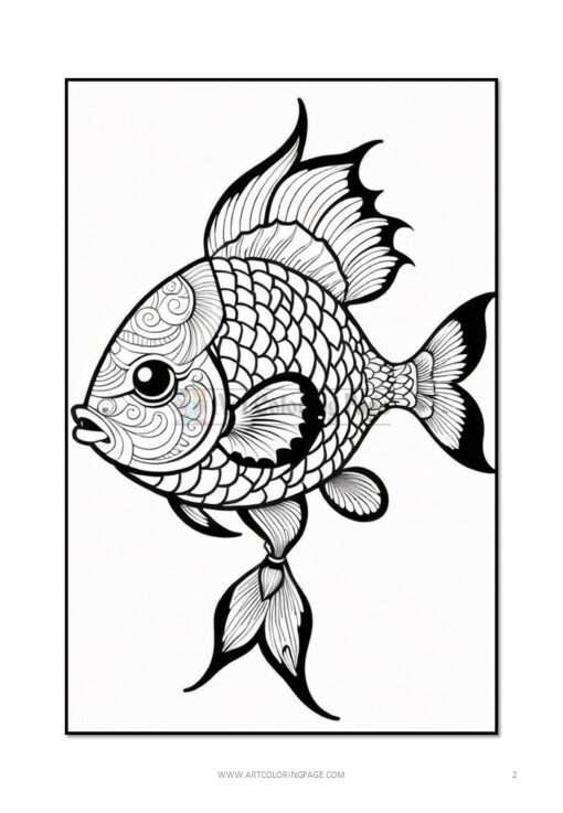 Dive into Creativity with Fish Mandalas Coloring Pages Vol 1! - Image 2