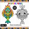 Dive into Serenity Mandala Coloring Fish VOL 5