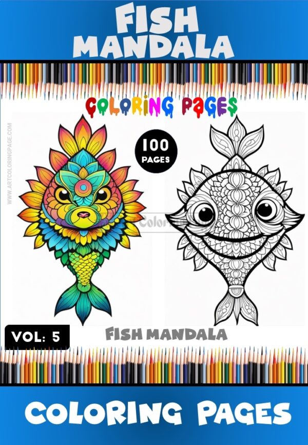 Dive into Serenity Mandala Coloring Fish VOL 5