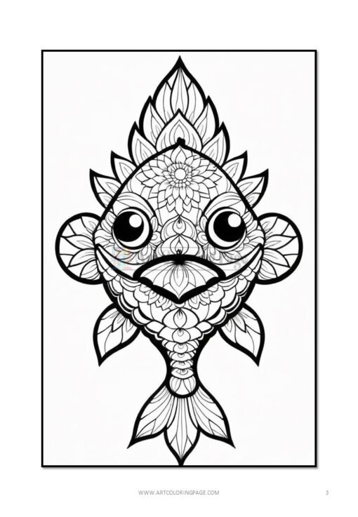 Dive into Serenity Mandala Coloring Fish VOL 5