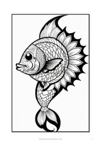Dive into Serenity Mandala Coloring Fish VOL 5