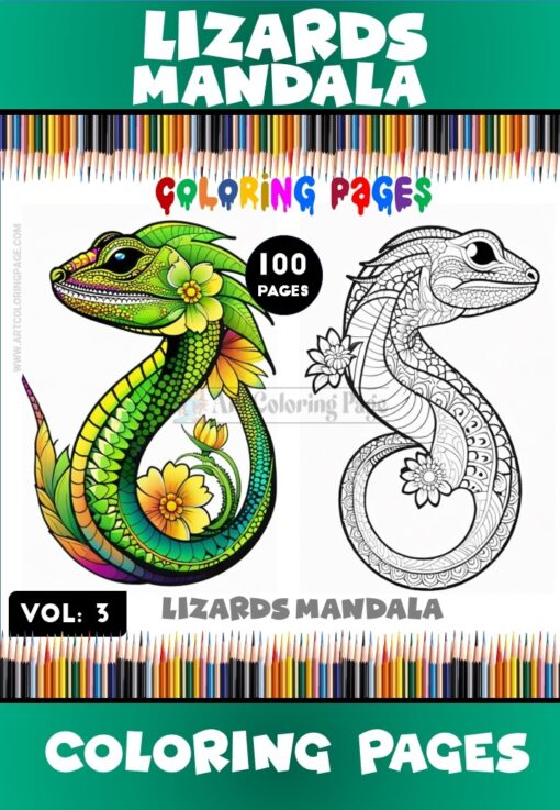 Dive into Tranquility: Mandala Lizard Coloring VOL 3