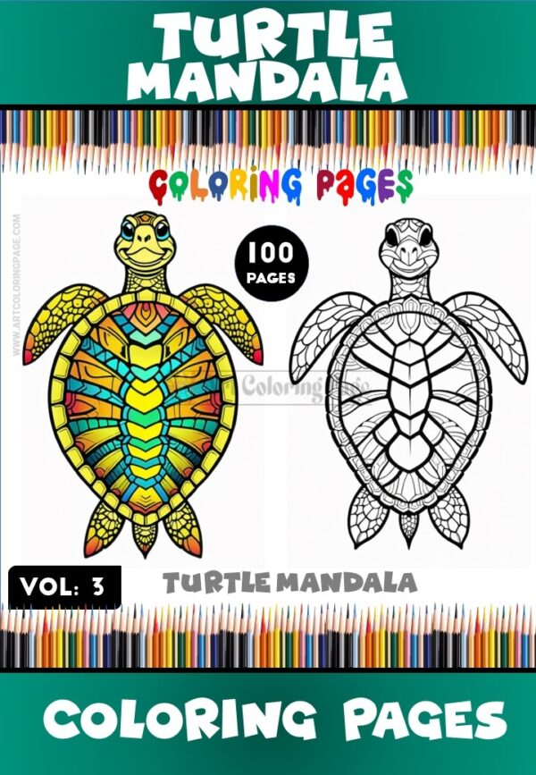 Dive into Tranquility Mandala Turtle Coloring VOL 3