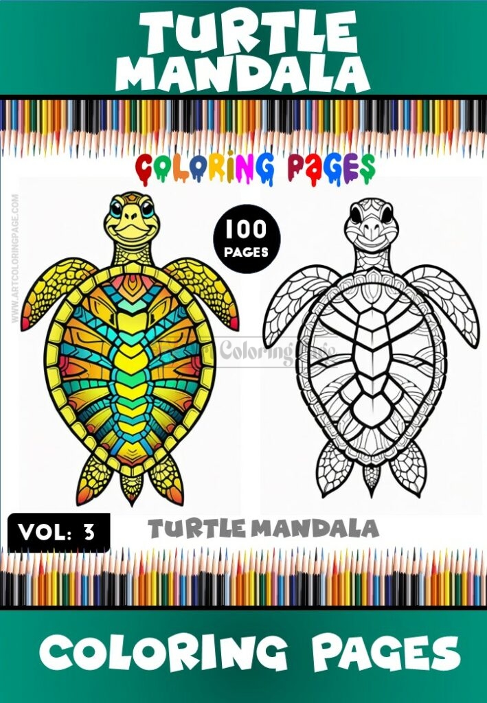 Dive into Tranquility Mandala Turtle Coloring VOL 3