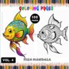 Dive into a World of Tranquility with Mandala Fish Coloring Vol 4