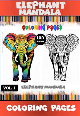 Alternative view of Majestic Marvels: Elephant Mandalas Coloring Pages VOL 1