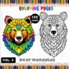 Embrace Creativity: Bear Mandalas Coloring VOL 4
