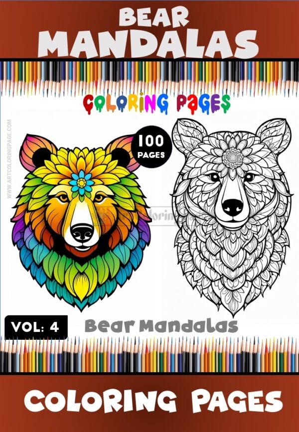 Embrace Creativity: Bear Mandalas Coloring VOL 4
