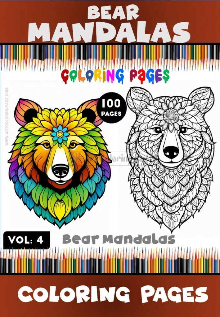 Embrace Creativity: Bear Mandalas Coloring VOL 4