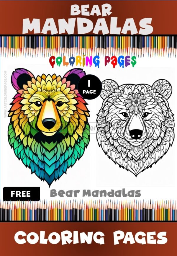Embrace Creativity Free Mandala Coloring Pages Bear