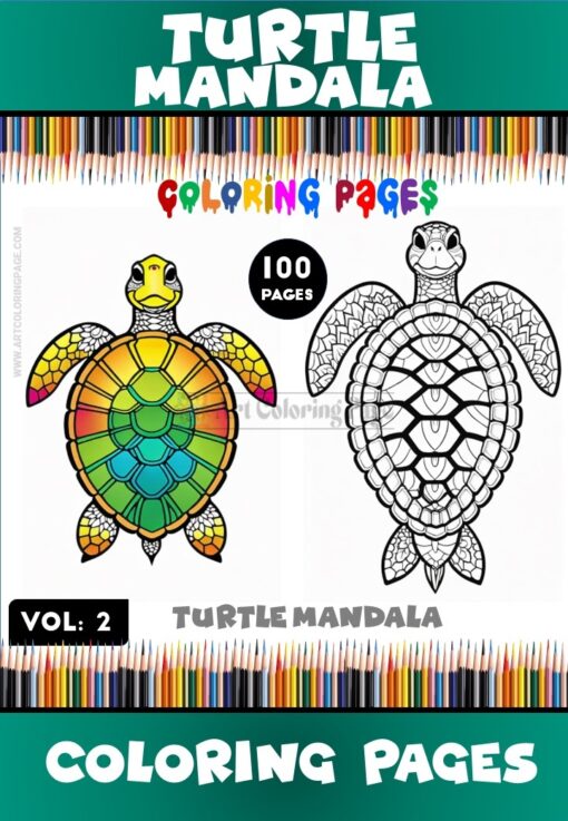 Embrace Serenity Turtle Mandala Coloring VOL 2