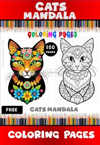 Embrace Tranquility Free Mandala Coloring Cat