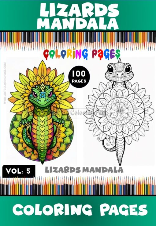 Embrace Tranquility Mandalas Coloring Lizard VOL 5