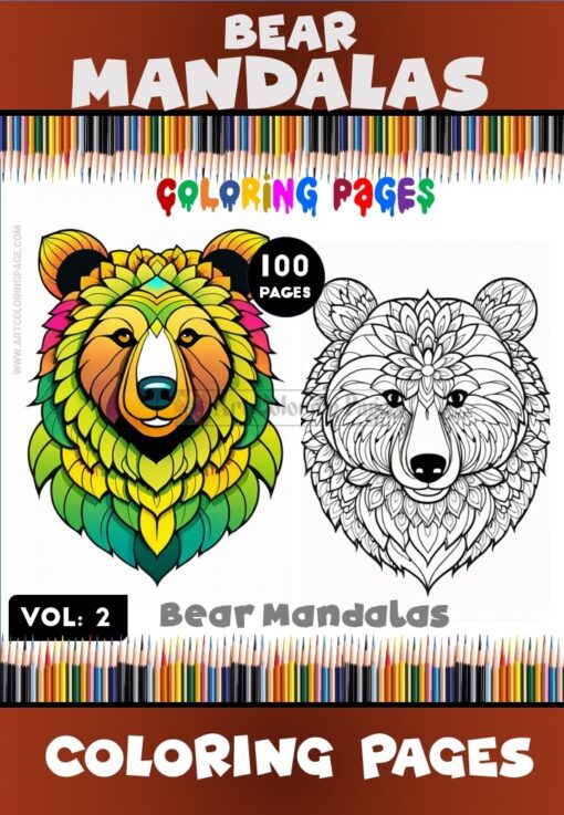 Experience Harmony Mandala Coloring Bear VOL 2