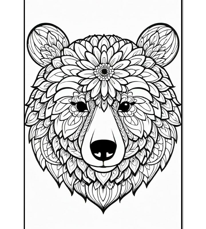 Bear mandalas Catégorie - Art Coloring Page