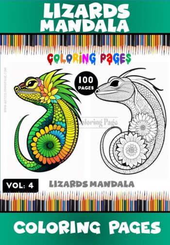 Explore Nature's Beauty: Mandala Coloring Lizard VOL 4