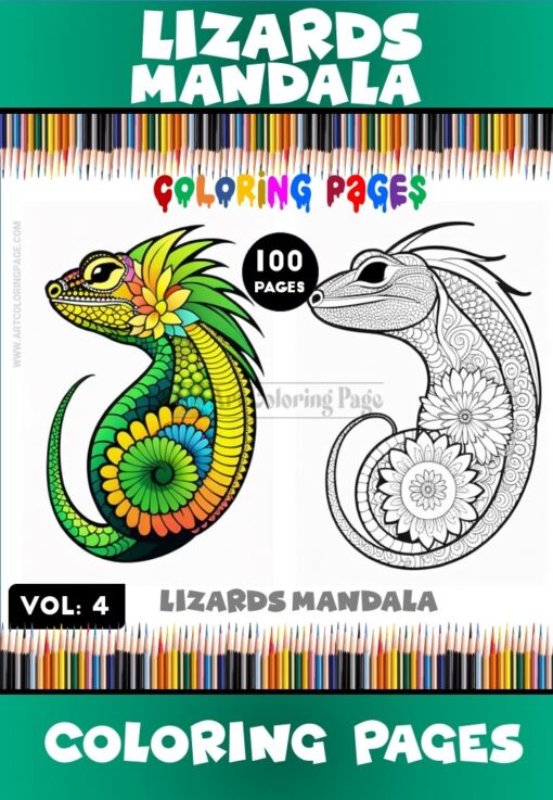 Explore Nature's Beauty: Mandala Coloring Lizard VOL 4
