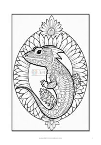 Explore Nature's Beauty Mandala Coloring Lizard VOL 4