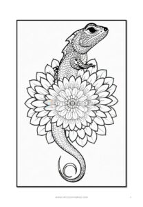 Explore Nature's Beauty Mandala Coloring Lizard VOL 4