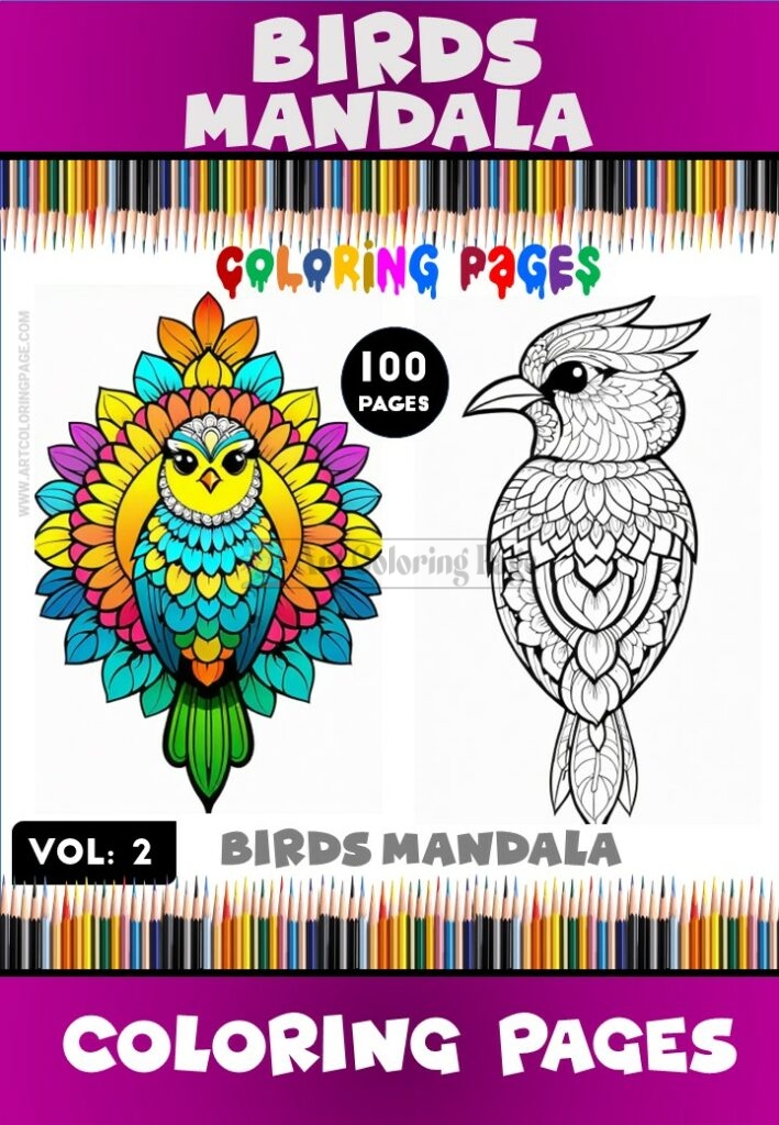Explore Serenity: Mandalas Coloring Page Birds VOL 2