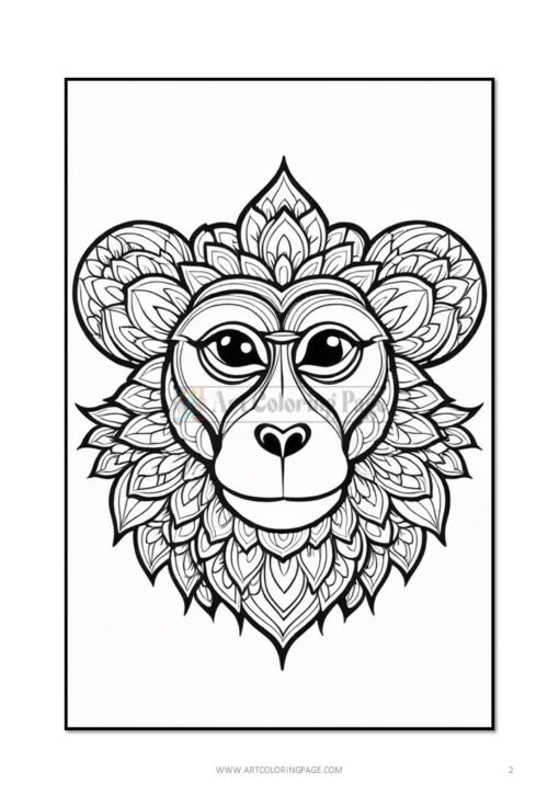 Explore the Jungle Monkey Mandalas Coloring VOL 1