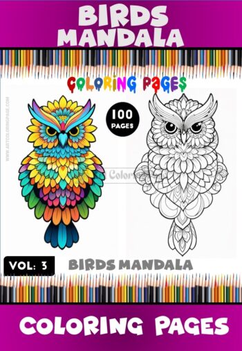 Immerse Yourself Coloring Pages Mandala Birds VOL 3