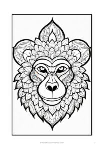 Immerse Yourself in Playful Creativity Mandala Coloring Monkey VOL 4