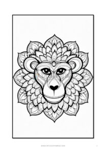 Immerse Yourself in Playful Creativity Mandala Coloring Monkey VOL 4