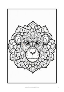 Immerse Yourself in Playful Creativity Mandala Coloring Monkey VOL 4