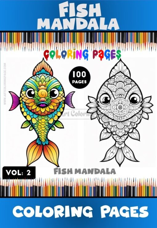 Immerse Yourself in Tranquility with Fish Mandala Coloring Page Vol 2!