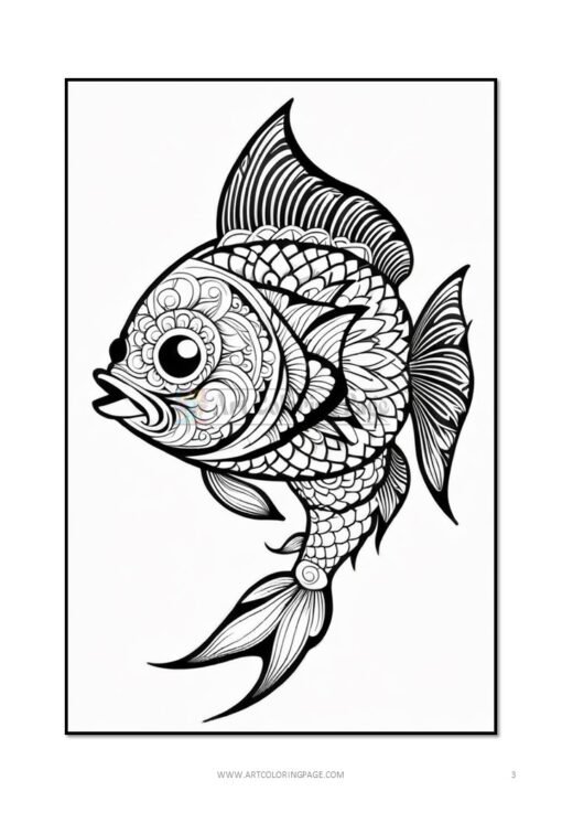 Immerse Yourself in Tranquility with Fish Mandala Coloring Page Vol 2!