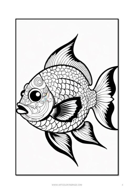 Immerse Yourself in Tranquility with Fish Mandala Coloring Page Vol 2!