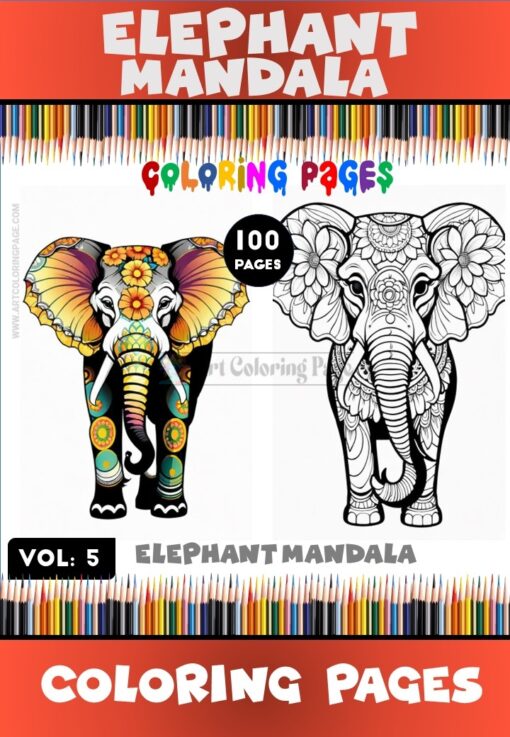 Majestic Mandalas Elephant Mandala Coloring VOL 5