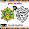 Embrace Playful Creativity: Mandalas Coloring Monkey VOL 5