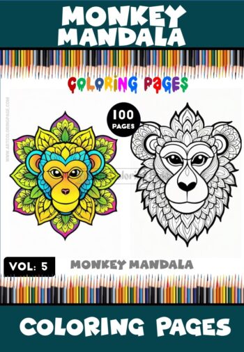 Embrace Playful Creativity: Mandalas Coloring Monkey VOL 5