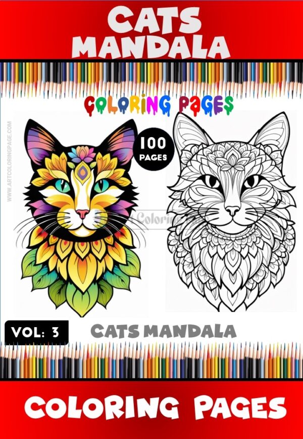 Meow Masterpieces: Cat Mandala Coloring VOL 3