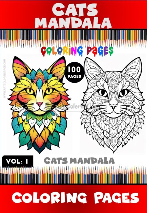 Purrfect Harmony Cats Mandalas Coloring Pages VOL 1