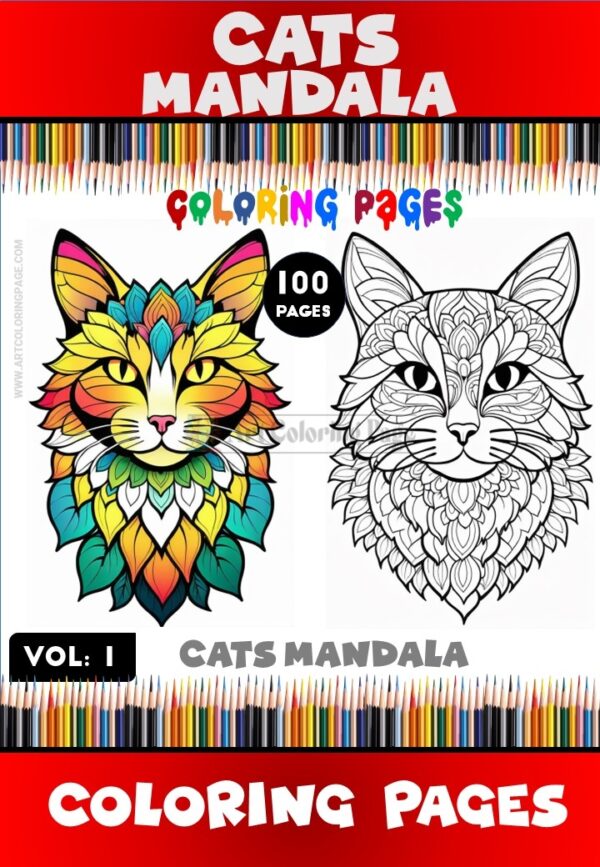 Purrfect Harmony Cats Mandalas Coloring Pages VOL 1