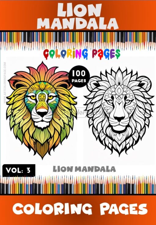 Roar of Creativity Lion Mandala Coloring Pages VOL 3