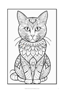 Serene Feline Mandala Coloring Cat VOL 5