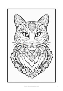 Serene Feline Mandala Coloring Cat VOL 5