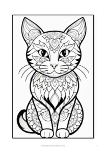Serene Feline Mandala Coloring Cat VOL 5