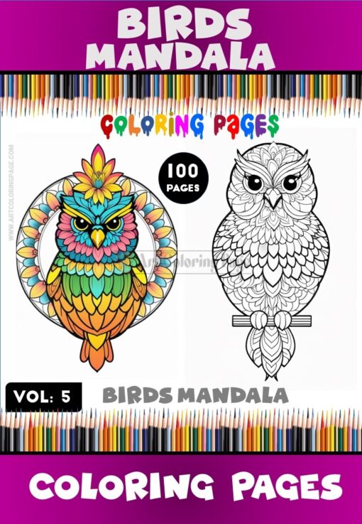 Bird Coloring Mandala VOL 5